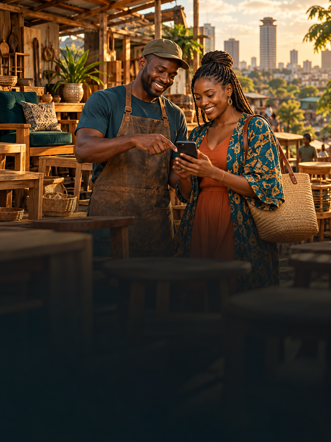 An illustration of a local seller and buyer reviewing a listing together